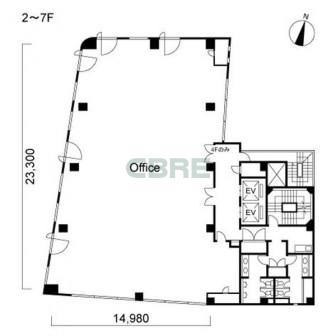 2階〜7階 平面図
