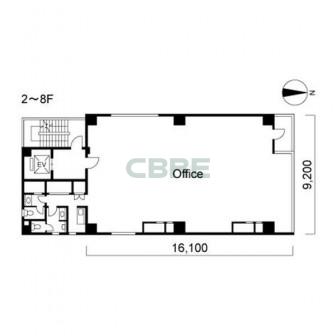 2階〜8階 平面図