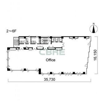 2階〜6階 平面図