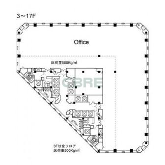 3階〜17階 平面図