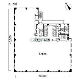 3階〜10階 平面図