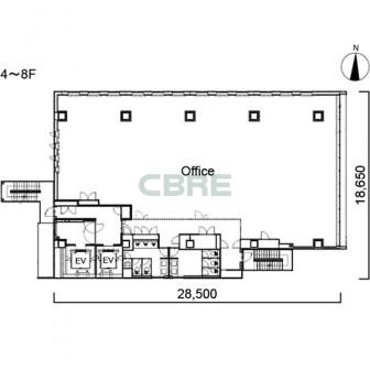 4階〜8階 平面図