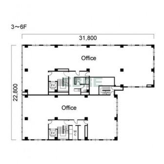 3階〜6階 平面図
