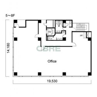 5階〜8階 平面図