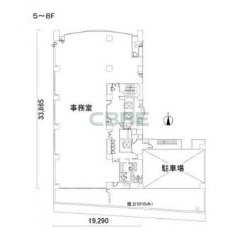 5階〜8階 平面図