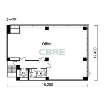 2階〜7階 平面図