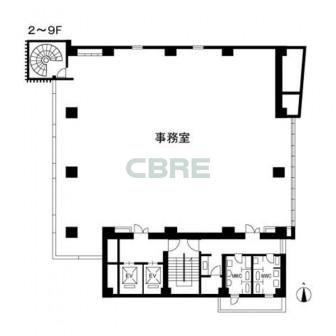 2階〜9階 平面図