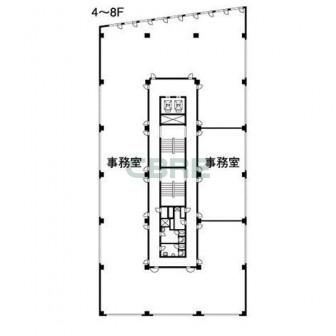 4階〜8階 平面図