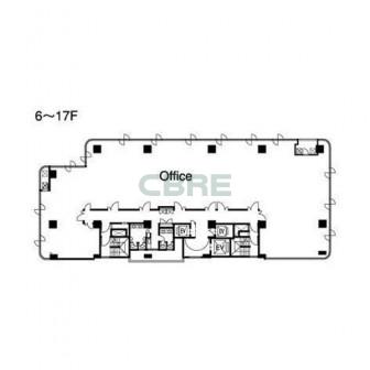 6階〜17階 平面図