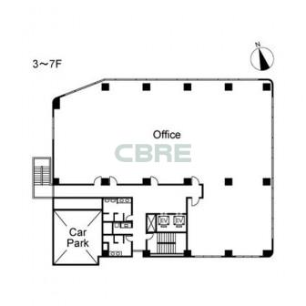 3階〜7階 平面図