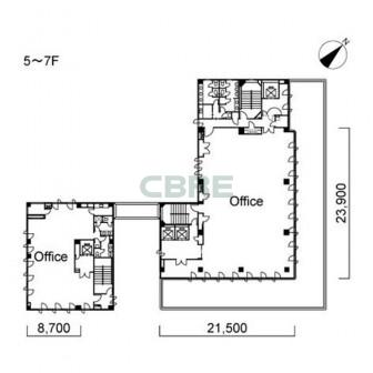 5階〜7階 平面図