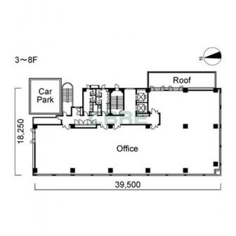 3階〜8階 平面図