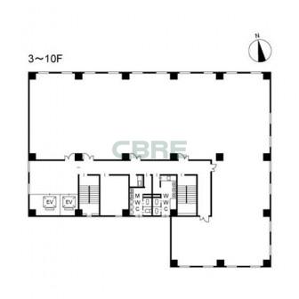3階〜10階 平面図