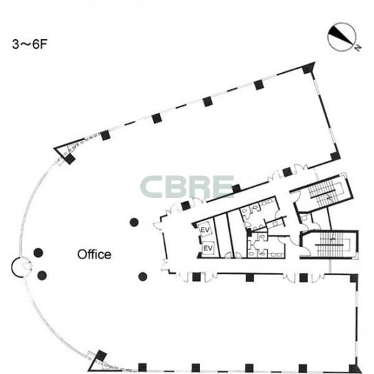3階〜6階 平面図