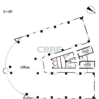 3階〜6階 平面図