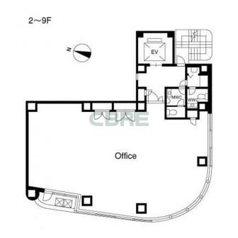 2階〜9階 平面図