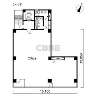 2階〜7階 平面図