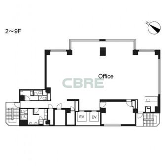 2階〜9階 平面図