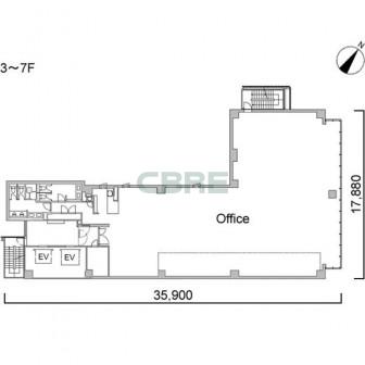 3階〜7階 平面図