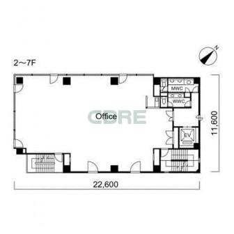 2階〜7階 平面図