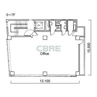 3階〜7階 平面図