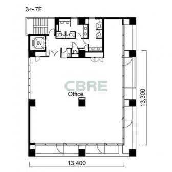 3階〜7階 平面図