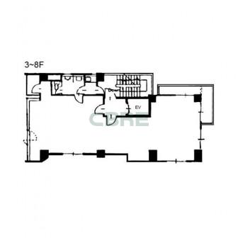 3階〜8階 平面図