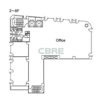 2階〜8階 平面図