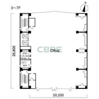 3階〜7階 平面図