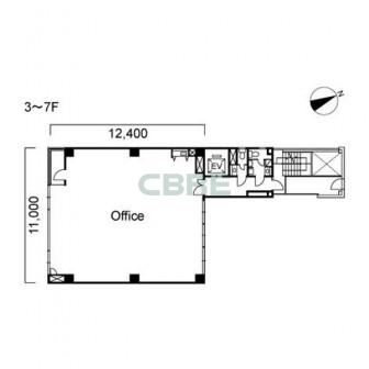3階〜7階 平面図