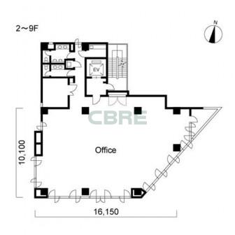 2階〜9階 平面図