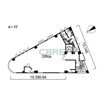 4階〜7階 平面図