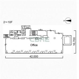 2階〜10階 平面図