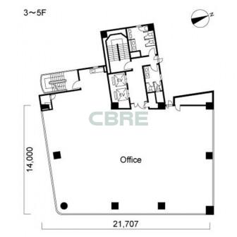 3階〜5階 平面図