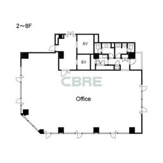2階〜8階 平面図