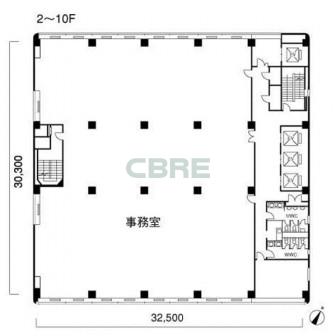 2階〜10階 平面図