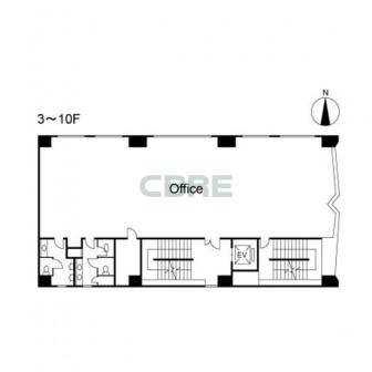 3階〜10階 平面図