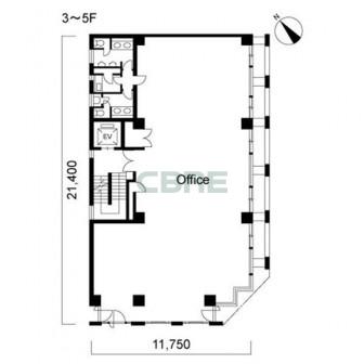 3階〜5階 平面図