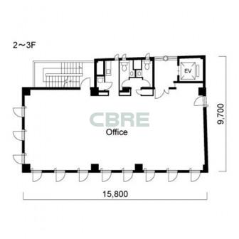2階〜3階 平面図