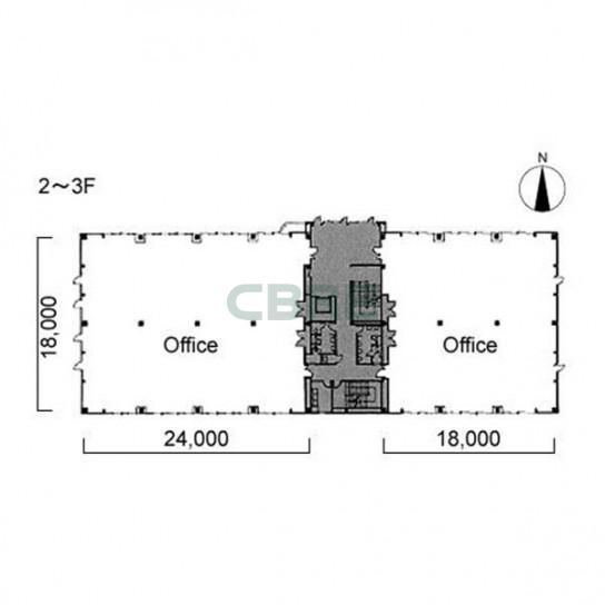 2階〜3階 平面図