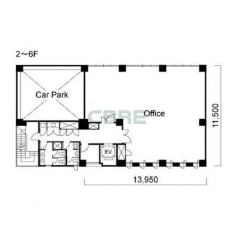 2階〜6階 平面図