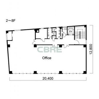 2階〜8階 平面図