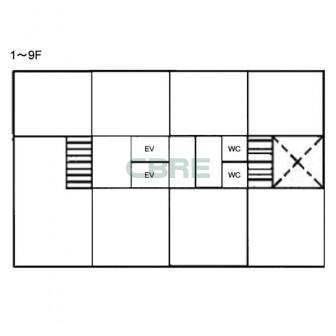 1階〜9階 平面図