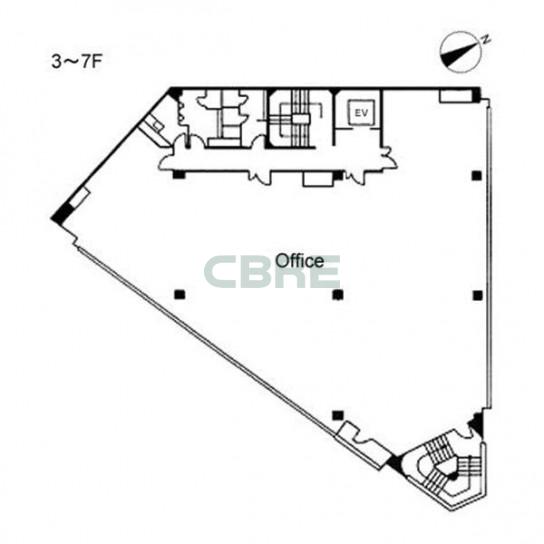 3階〜7階 平面図