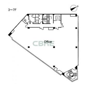 3階〜7階 平面図