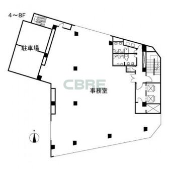 4階〜8階 平面図
