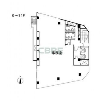 9階〜11階 平面図