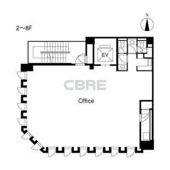 2階〜8階 平面図