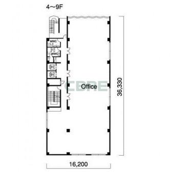 4階〜9階 平面図