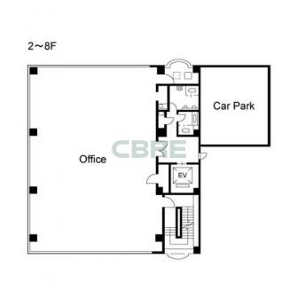 2階〜8階 平面図